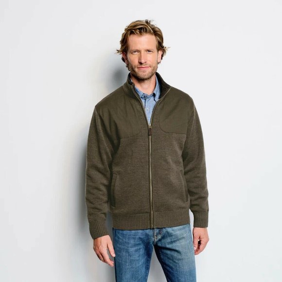 Orvis Other - Orvis Ultimate Foul Weather Full Zip Up Wool Sweater Lined Green Men's XL H12161